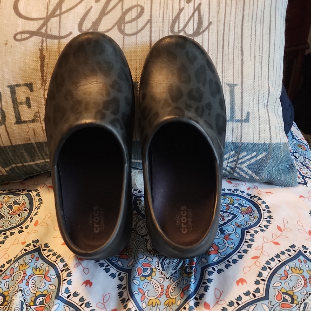CROCS Dark Leopard Pattern Clogs